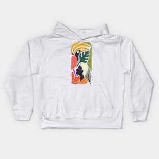 Tropical Abstract Toucan Print 2 Kids Hoodie